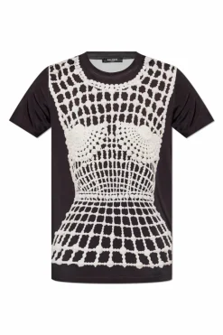 Balmain BLACK T-shirt with print