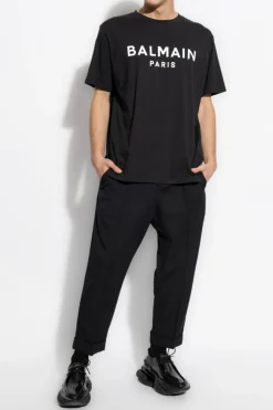 Balmain BLACK T-shirt with printed logo