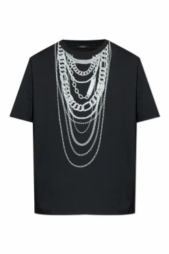 Balmain BLACK T-shirt with print