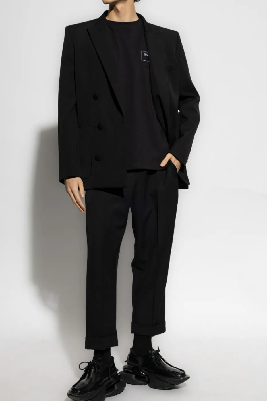 Balmain BLACK T-shirt with logo patch
