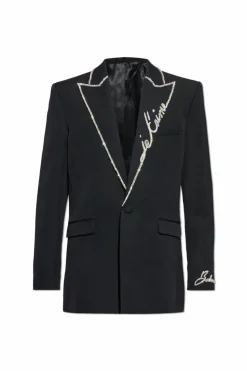 Balmain BLACK Wool blazer with appliqués