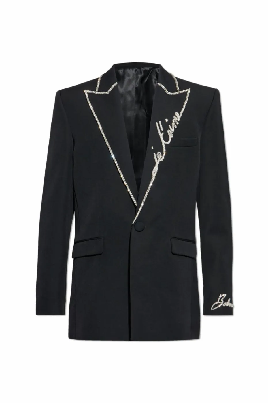 Balmain BLACK Wool blazer with appliqués