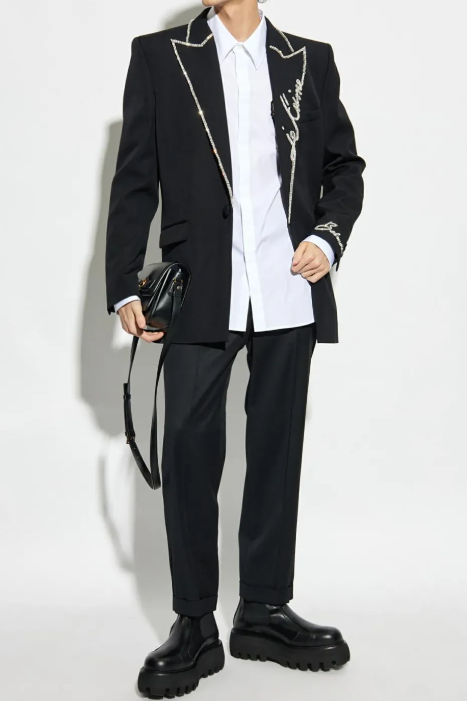 Balmain BLACK Wool blazer with appliqués