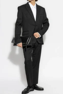 Balmain BLACK Wool blazer with closed lapels