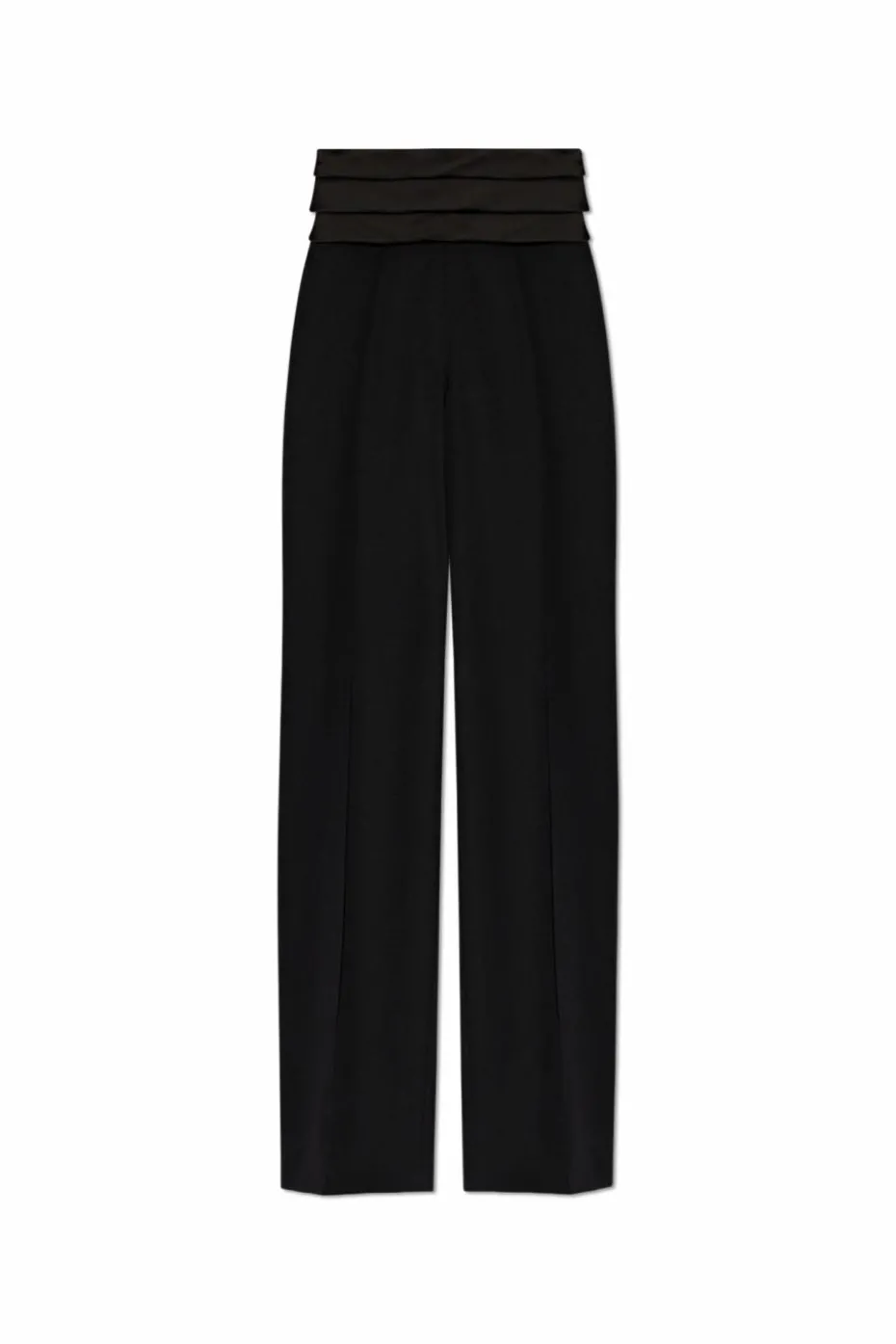 Balmain BLACK Wool pants with stitching on the legs