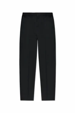 Balmain BLACK Wool pleated trousers
