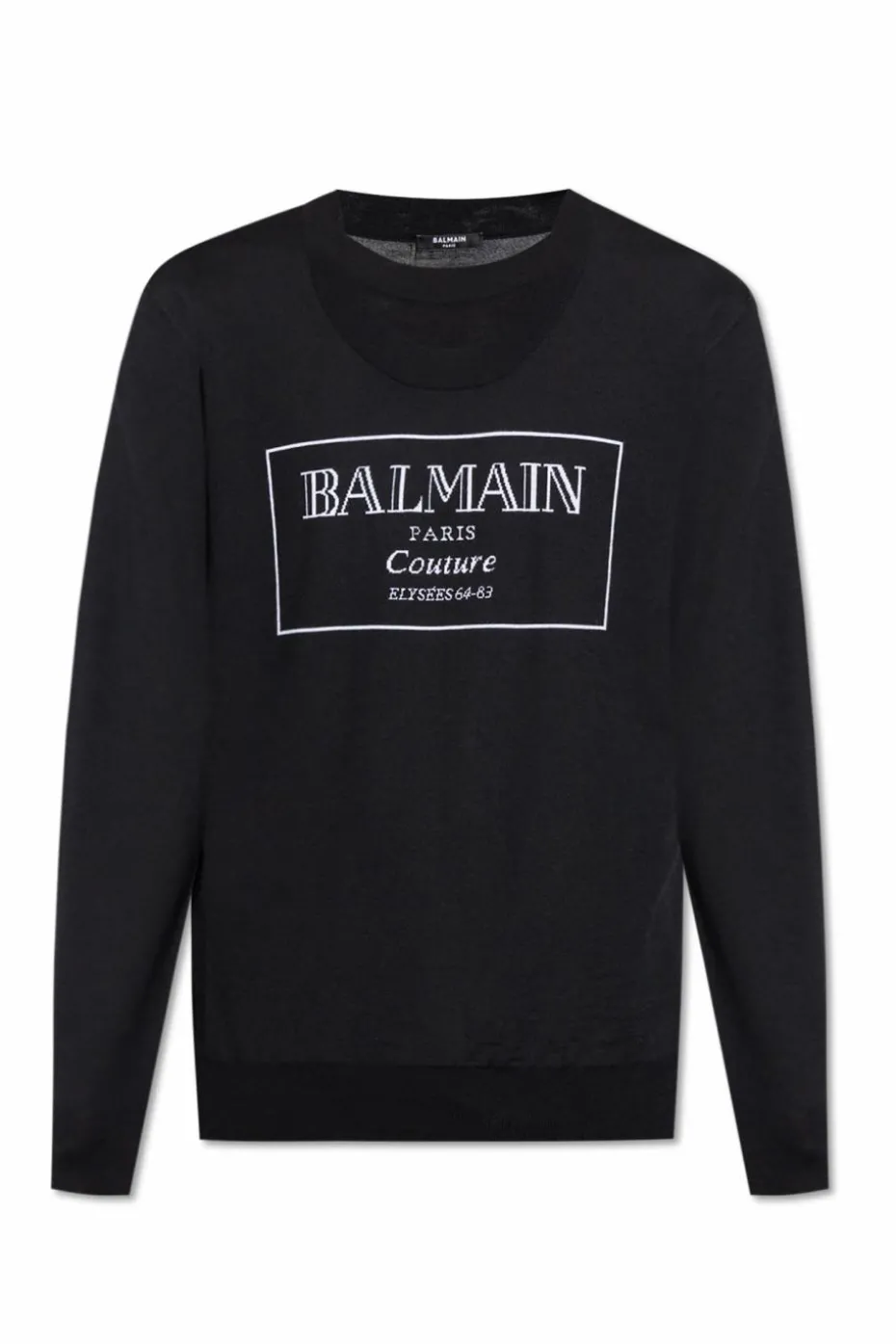 Balmain BLACK Wool sweater with logo