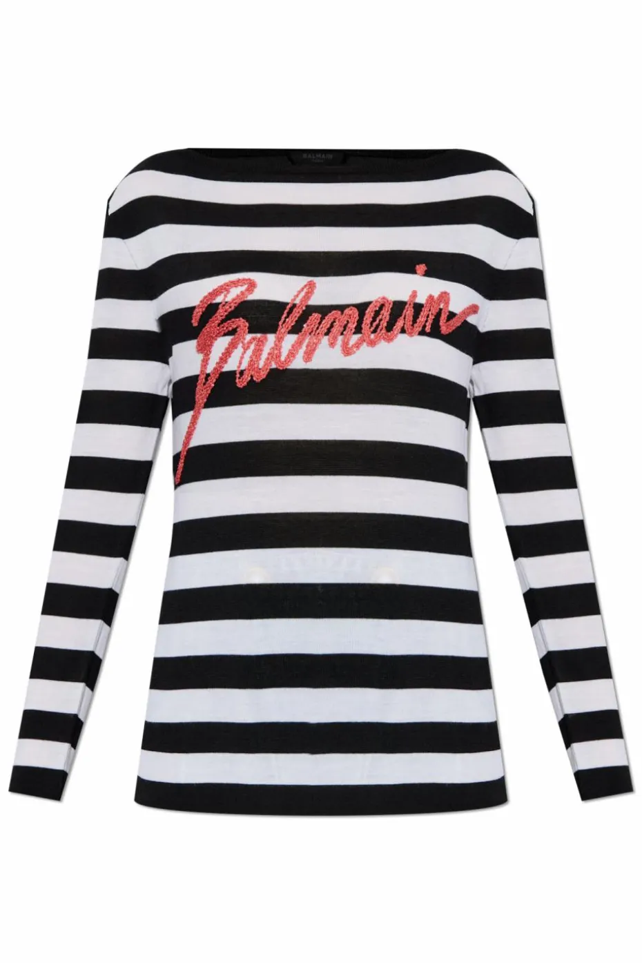 Balmain BLACK Wool sweater with embroidered logo