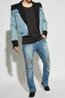 Balmain BLUE Jeans with sewn-in zippers in the legs