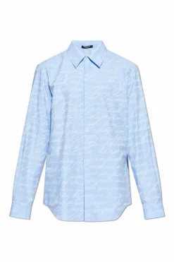 Balmain BLUE Shirt with Logo