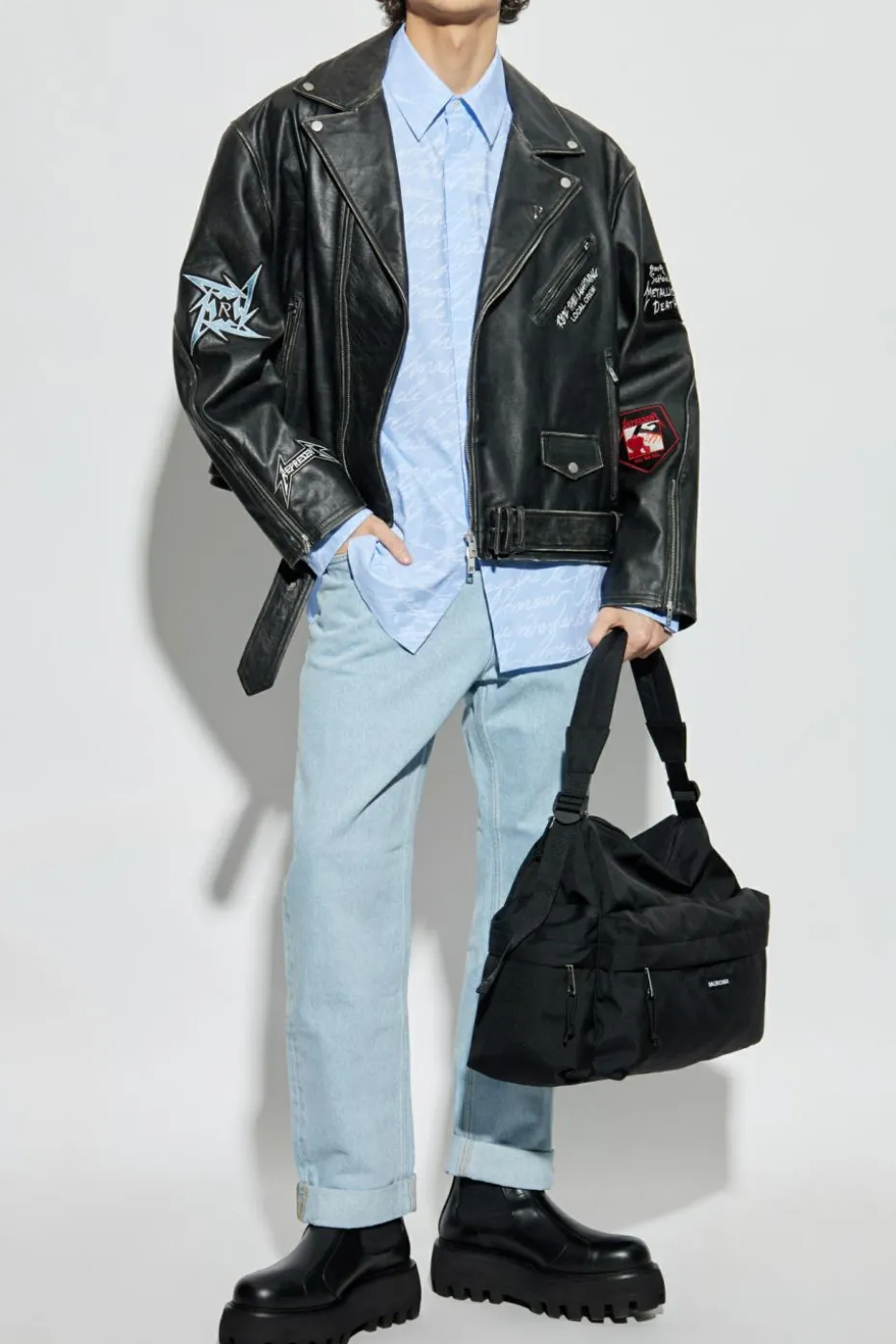 Balmain BLUE Shirt with Logo