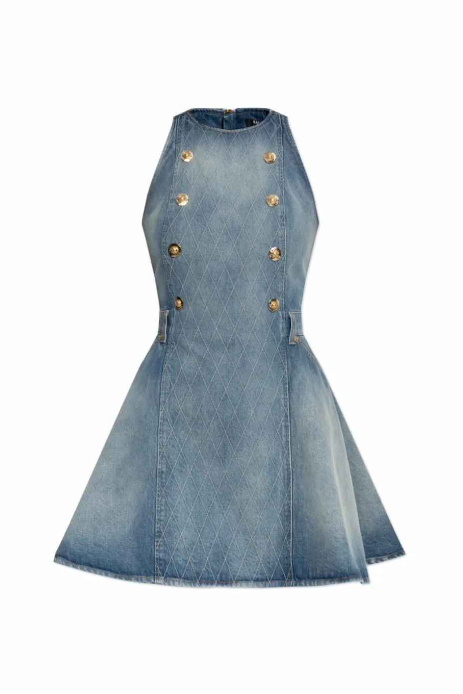 Balmain BLUE Sleeveless denim dress