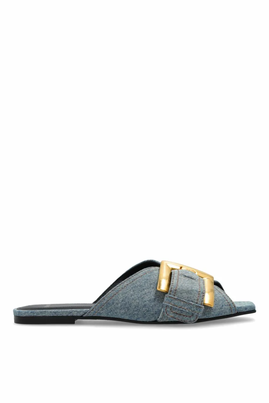 Balmain BLUE Slides with buckle