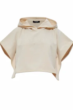 Balmain cream Cotton poncho