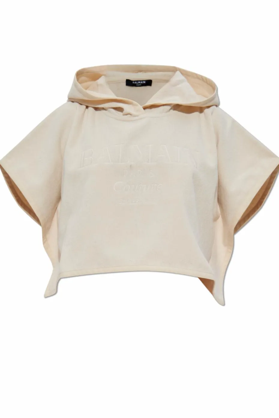 Balmain cream Cotton poncho