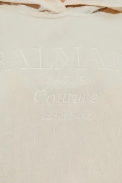 Balmain cream Cotton poncho