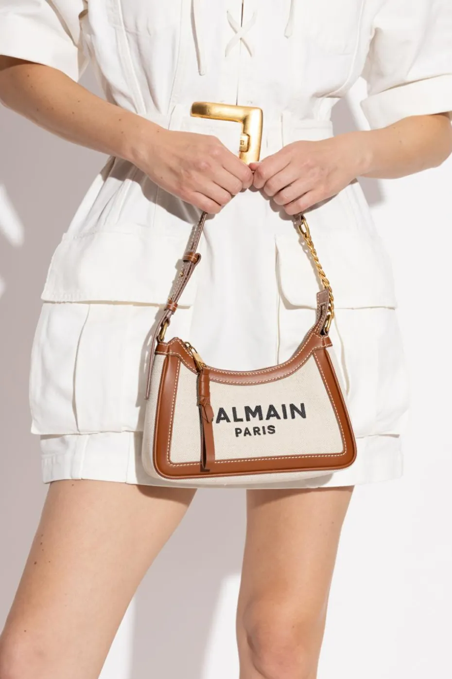 Balmain cream Shoulder bag `B-Army`