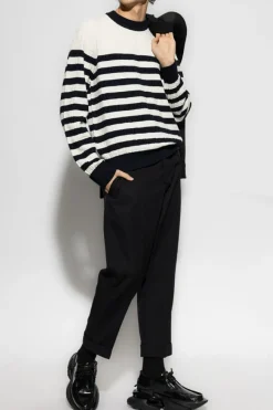 Balmain cream Sweater with striped pattern