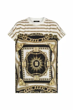 Balmain cream Top with print