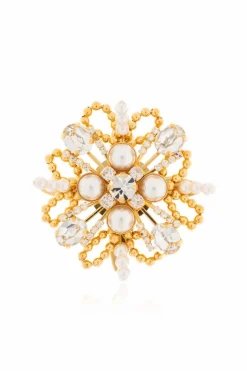Balmain GOLD Brooch with shimmering crystals