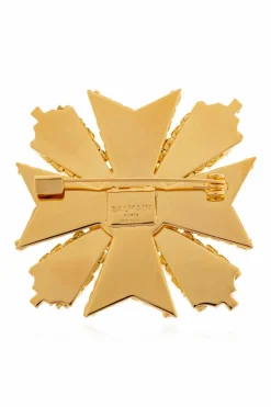 Balmain GOLD Brooch with crystals
