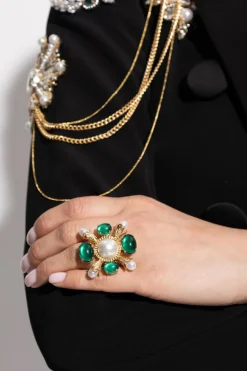 Balmain GOLD Ring with shimmering crystals