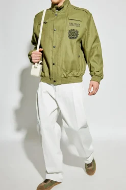 Balmain GREEN Jacket with logo