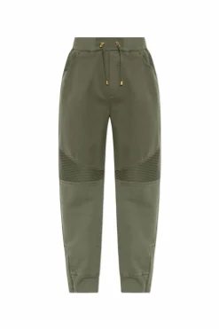Balmain GREEN Pants with appliquƩ