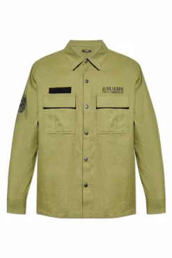 Balmain GREEN Shirt with logo