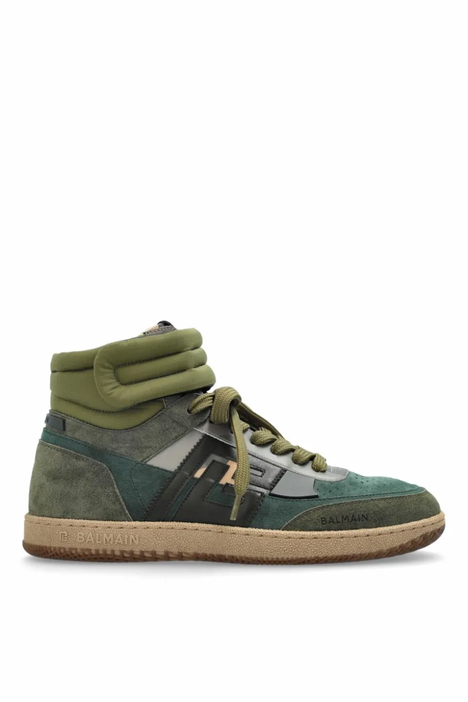 Balmain GREEN 'Swan' high-top sneakers