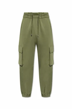 Balmain GREEN Sweatpants with logo