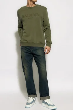 Balmain GREEN Sweatshirt with logo