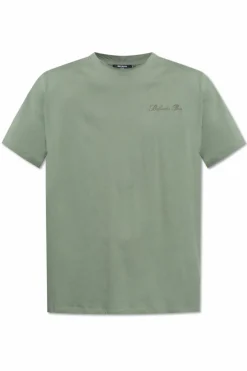 Balmain GREEN T-shirt with embroidered logo