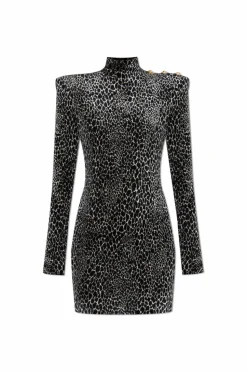 Balmain GREY Animal print dress