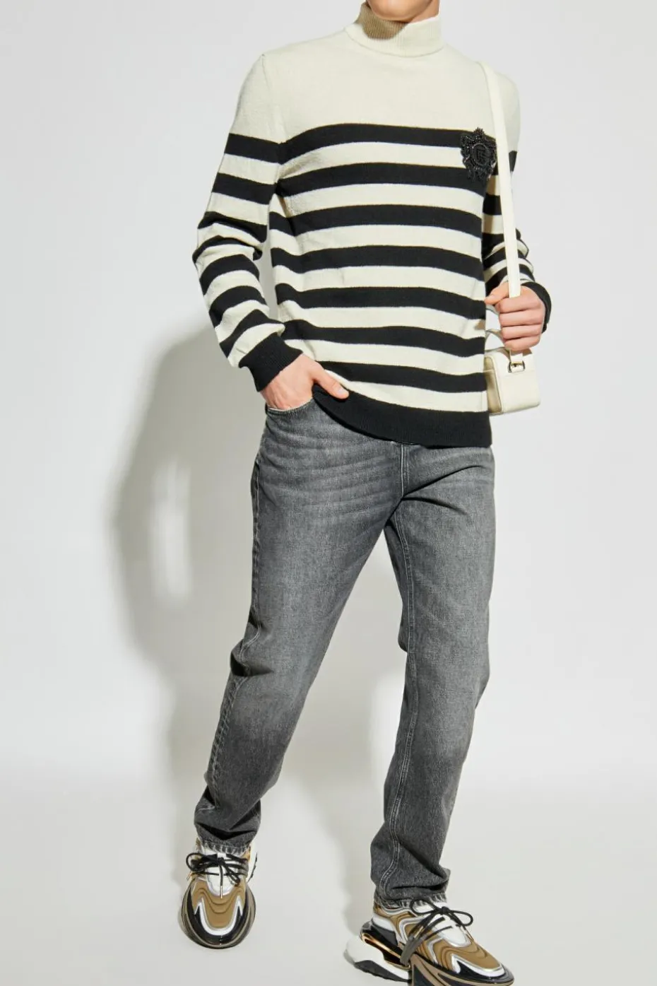 Balmain GREY Jeans with logo