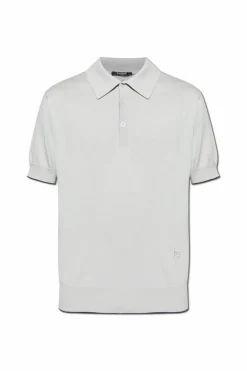Balmain GREY Polo shirt with embroidered logo