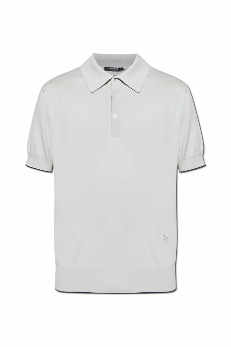 Balmain GREY Polo shirt with embroidered logo