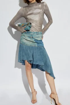 Balmain GREY Top with stand-up collar