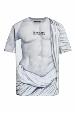Balmain GREY T-shirt with print