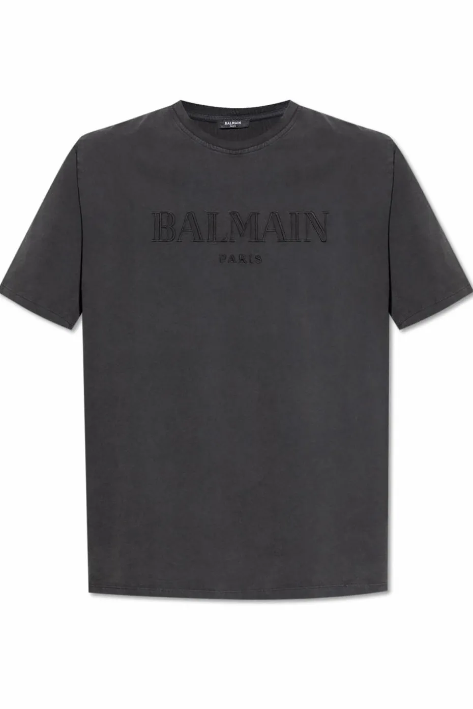Balmain GREY T-shirt with embroidered logo