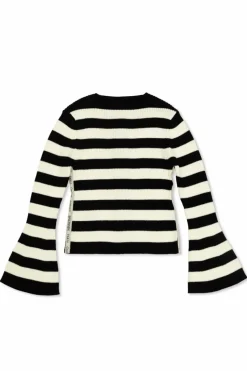 Balmain Kids BLACK Cardigan with striped pattern