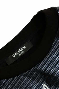 Balmain Kids BLACK Dress with embroidery