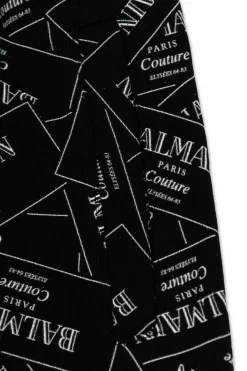 Balmain Kids BLACK Pants with logo