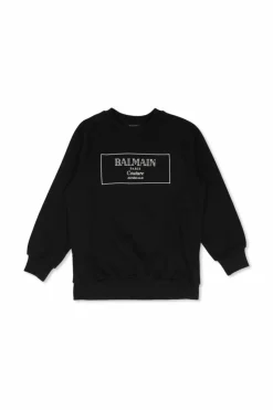 Balmain Kids BLACK Sweatshirt with logo