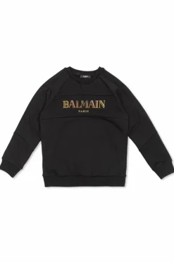 Balmain Kids BLACK Sweatshirt with logo