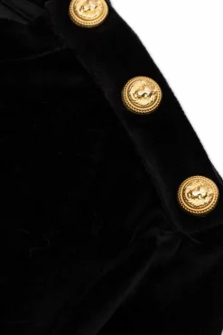 Balmain Kids BLACK Velvet sweatshirt with logo