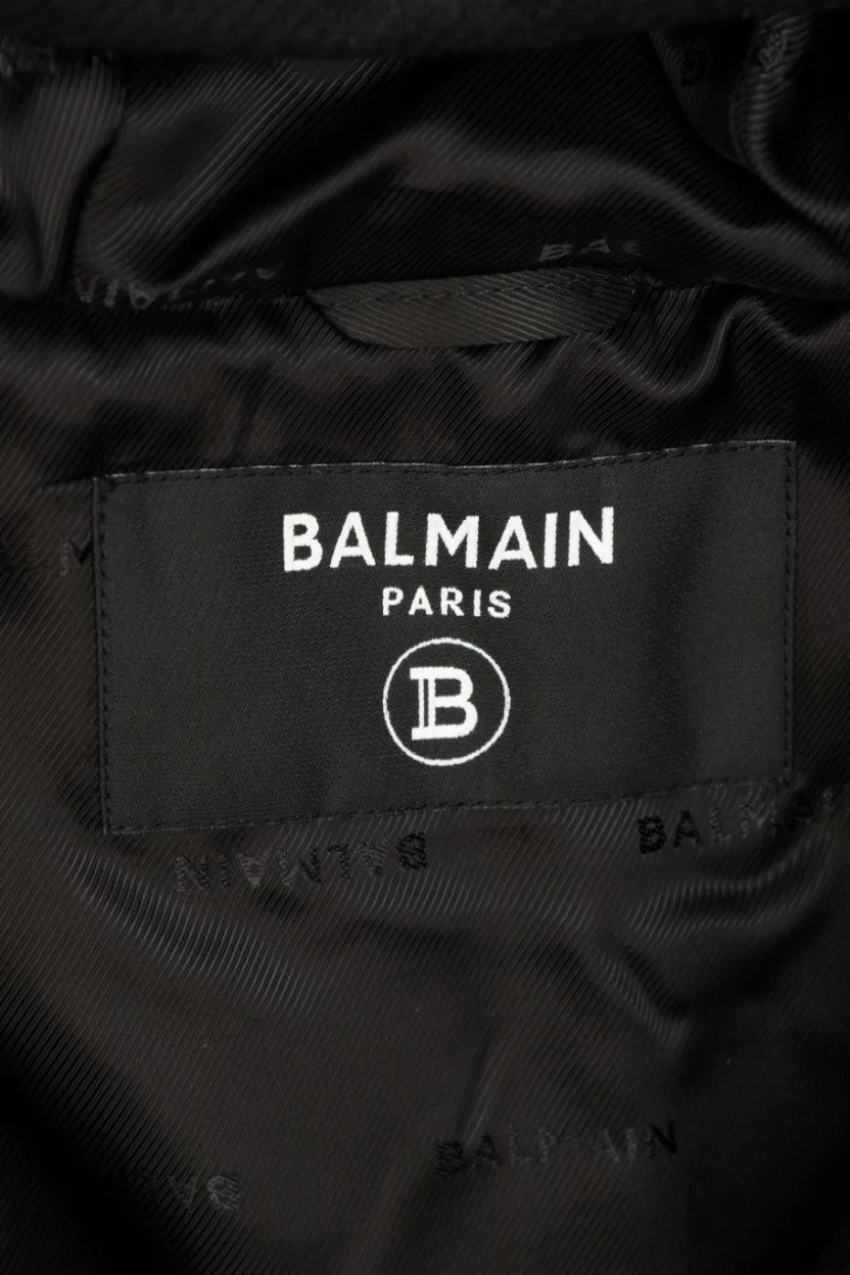 Balmain Kids BLACK Wool jacket with hood