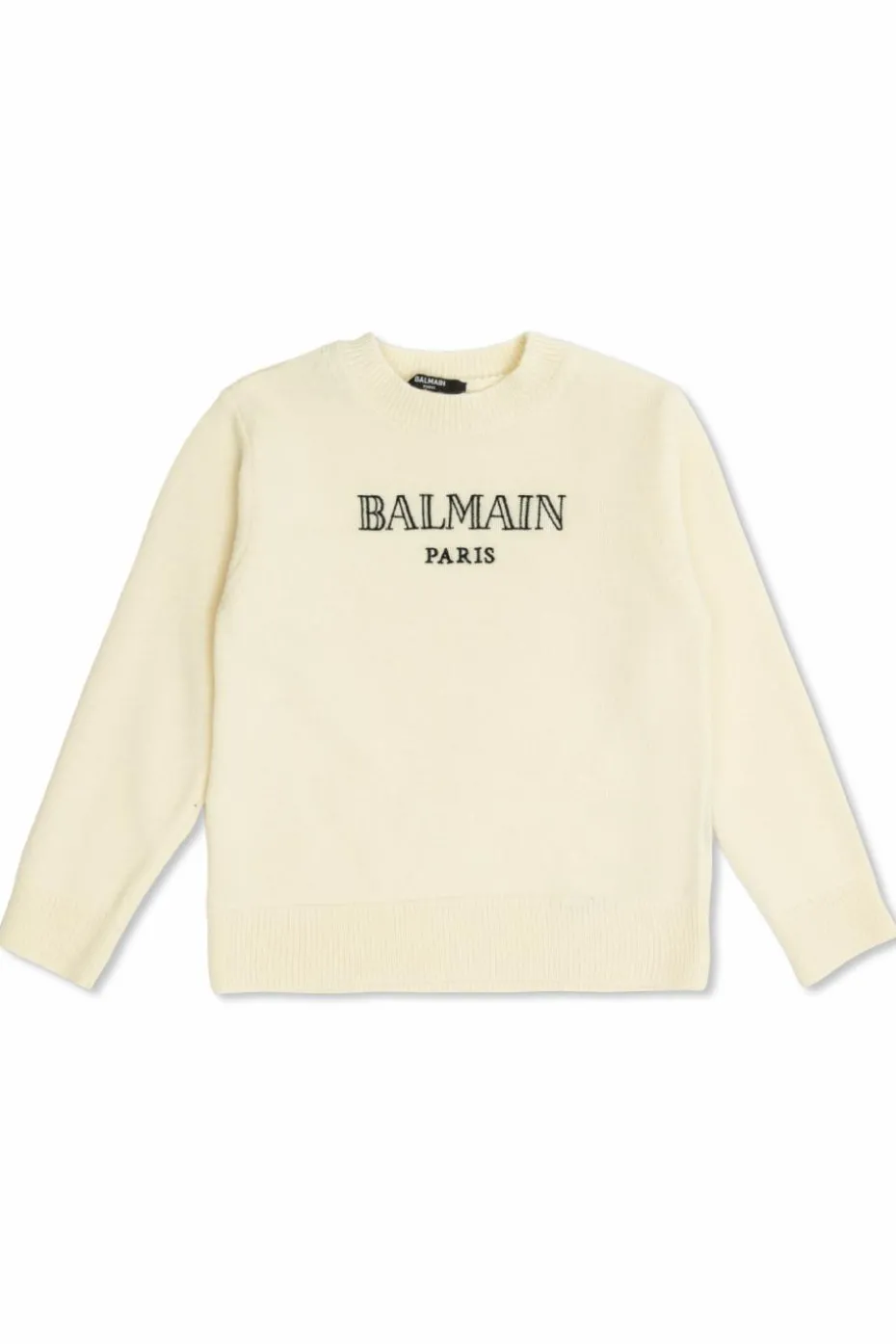 Balmain Kids cream Sweater with logo