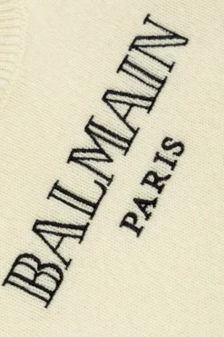 Balmain Kids cream Sweater with logo