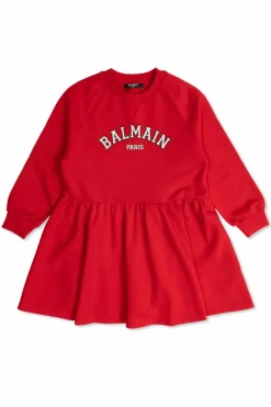 Balmain Kids RED Dress with logo